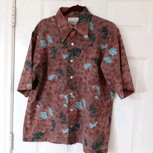 VTG 70s Jackman Las Vegas By x'Andrini Paisley Print Large Button Up Shirt Rare